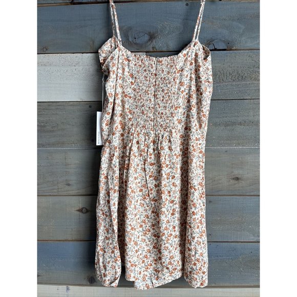 Reformation Helm Sleeveless Mini Floral Print Dress in Fairy Orange Sz 12 - Picture 7 of 12
